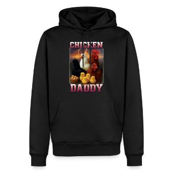 Huhn - Männer Premium Bio Hoodie - Schwarz - Vorne - Nico (187cm)