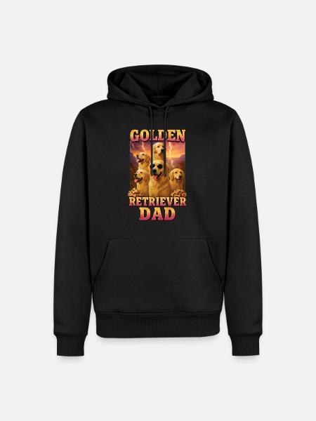 Golden Retriever - Männer Premium Bio Hoodie - Schwarz
