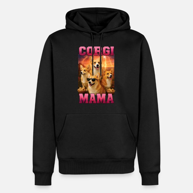 Corgi - Männer Premium Bio Hoodie - Schwarz