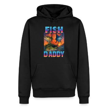 Fisch Papa - Männer Premium Bio Hoodie - Schwarz - Vorne - Nico (187cm)