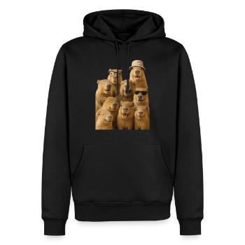Wasserschwein - Männer Premium Bio Hoodie - Schwarz - Vorne - Nico (187cm)