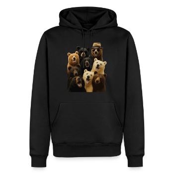 Tragen - Männer Premium Bio Hoodie - Schwarz - Vorne - Nico (187cm)