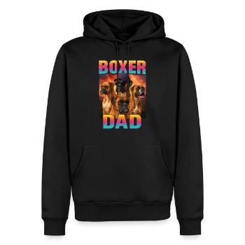Boxer - Männer Premium Bio Hoodie - Schwarz - Vorne - Nico (187cm)