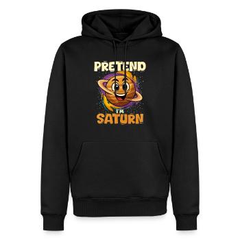 Saturne - Sweat à capuche Premium bio Homme - noir - Devant - Nico (187cm)