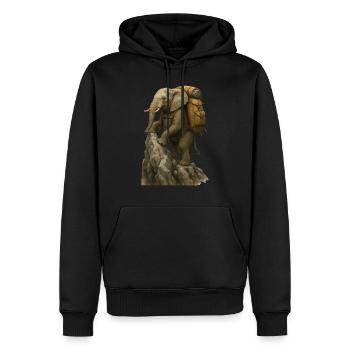 Randonnée à dos d’éléphant - Sweat à capuche Premium bio Homme - noir - Devant - Nico (187cm)