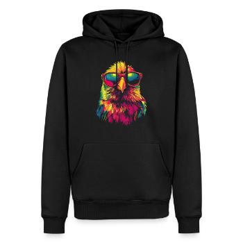 Eagle with sunglasses rainbow - Men’s Premium Organic Hoodie - black - Front - Nico (187cm)
