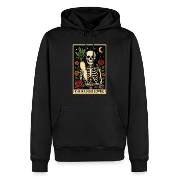Tarot au radis - Sweat à capuche Premium bio Homme - noir - Devant - Nico (187cm)