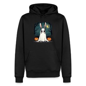 Ghost Bunny Halloween Tee Boohop ! Mignon Ghost Bunn - Sweat à capuche Premium bio Homme - noir - Devant - Nico (187cm)