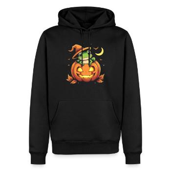 Pumpkin Frog Ribbooobit - Men’s Premium Organic Hoodie - black - Front - Nico (187cm)