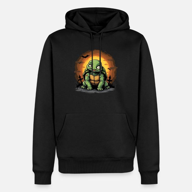 Zombie Turtle Halloween Turtle Lover - Sweat à capuche Premium bio Homme - noir