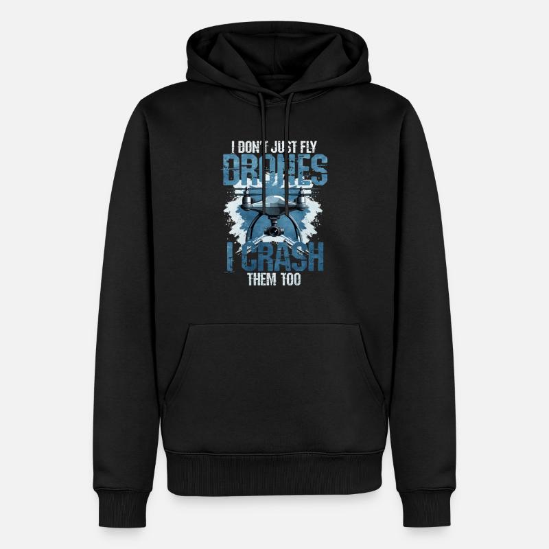 Drone - Männer Premium Bio Hoodie - Schwarz