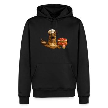German Shepherd Baking Cake Cookies - Men’s Premium Organic Hoodie - black - Front - Nico (187cm)