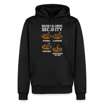 Malinois belge - Sweat à capuche Premium bio Homme - noir - Devant - Nico (187cm)
