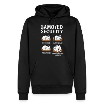 Samojede - Männer Premium Bio Hoodie - Schwarz - Vorne - Nico (187cm)