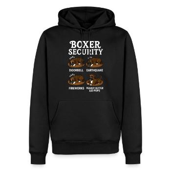 Boxer - Männer Premium Bio Hoodie - Schwarz - Vorne - Nico (187cm)