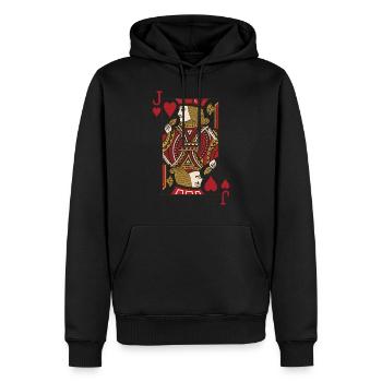 Cartes Coeur Jack Skat Poker Doppelkopf - Sweat à capuche Premium bio Homme - noir - Devant - Nico (187cm)