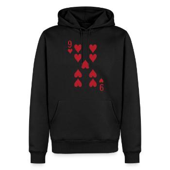 Cartes Coeur Neuf Skat Poker Doppelkopf - Sweat à capuche Premium bio Homme - noir - Devant - Nico (187cm)