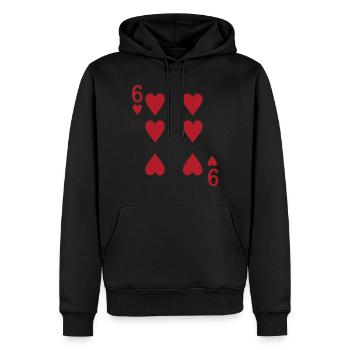 Cartes Coeur Six Skat Poker Doppelkopf - Sweat à capuche Premium bio Homme - noir - Devant - Nico (187cm)