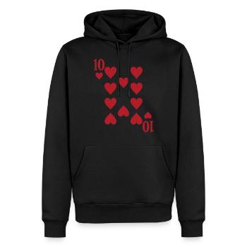 Cartes Coeur Ten Skat Poker Doppelkopf - Sweat à capuche Premium bio Homme - noir - Devant - Nico (187cm)