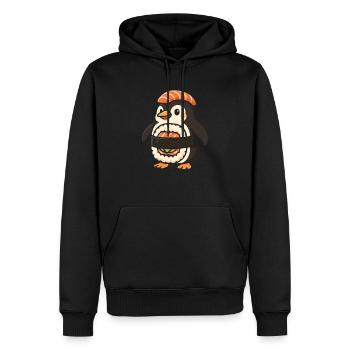 Brainrot Sigma Boy - Mème drôle - Sweat à capuche Premium bio Homme - noir - Devant - Nico (187cm)