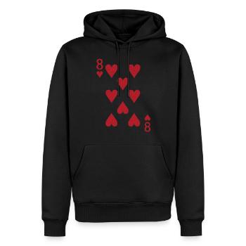Cartes Coeur Huit Skat Poker Doppelkopf - Sweat à capuche Premium bio Homme - noir - Devant - Nico (187cm)