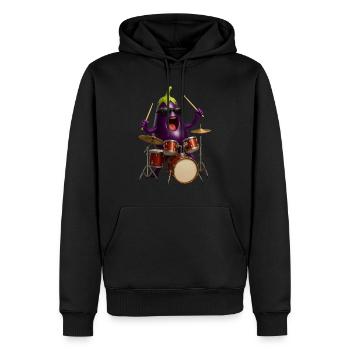 Aubergine Schlagzeug - Männer Premium Bio Hoodie - Schwarz - Vorne - Nico (187cm)