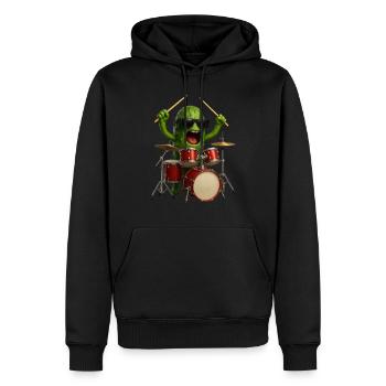 Tambours de citrouille aux épices - Sweat à capuche Premium bio Homme - noir - Devant - Nico (187cm)