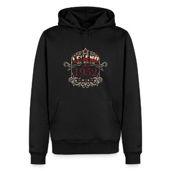 Une légende est née en 1952 - Sweat à capuche Premium bio Homme - noir - Devant - Nico (187cm)
