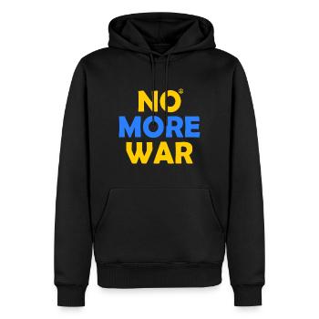 No more war - Männer Premium Bio Hoodie - Schwarz - Vorne - Nico (187cm)
