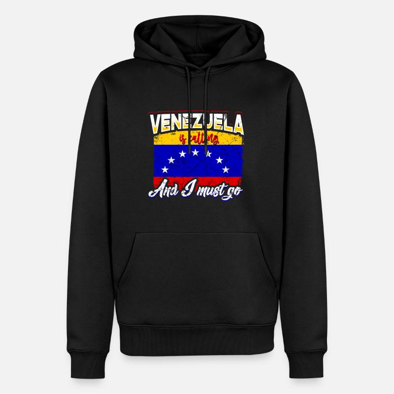 Vacances au Venezuela - Sweat à capuche Premium bio Homme - noir