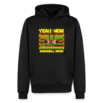 Musique dancehall Jamaïque - Sweat à capuche Premium bio Homme - noir - Devant - Nico (187cm)
