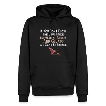 Lustiger Gelato Liebhaber Gelato Vs Eis Italienisch Des - Männer Premium Bio Hoodie - Schwarz - Vorne - Nico (187cm)