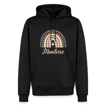 Cadeau Monitrice. Boho Rainbow monitrice. - Sweat à capuche Premium bio Homme - noir - Devant - Nico (187cm)