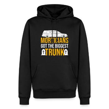 Leichenbestatter Bestattungsunternehmer Totenfriedhof - Männer Premium Bio Hoodie - Schwarz - Vorne - Nico (187cm)