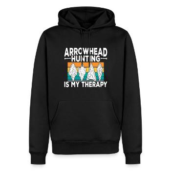Pfeilspitzenjagd Pfeilspitzen - Männer Premium Bio Hoodie - Schwarz - Vorne - Nico (187cm)