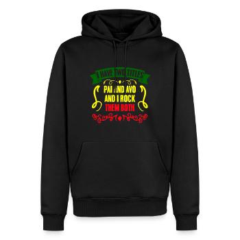 Funny I Have Two Titles Pai And Avô And I Rock - Männer Premium Bio Hoodie - Schwarz - Vorne - Nico (187cm)