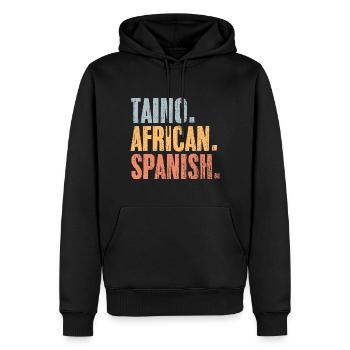 Vintage Taino African Spanish A Boricua Latino - Männer Premium Bio Hoodie - Schwarz - Vorne - Nico (187cm)