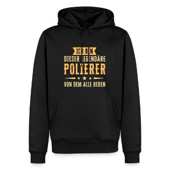 Ich bin dieser legendäre Polierer - Männer Premium Bio Hoodie - Schwarz - Vorne - Nico (187cm)
