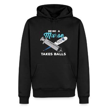 Lustiges Krankenpfleger Pfleger Geschenk - Männer Premium Bio Hoodie - Schwarz - Vorne - Nico (187cm)