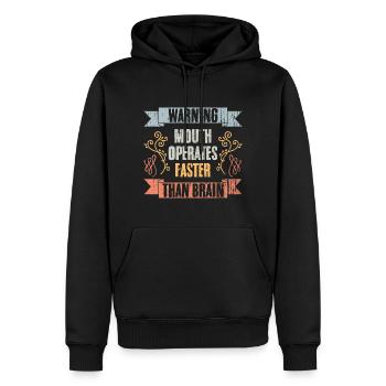La bouche d’avertissement fonctionne plus rapidement que le cerveau vintage - Sweat à capuche Premium bio Homme - noir - Devant - Nico (187cm)