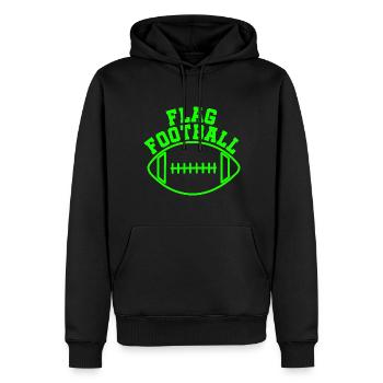 FLAG FOOTBALL – Pour les vrais fans de flag football - Sweat à capuche Premium bio Homme - noir - Devant - Nico (187cm)