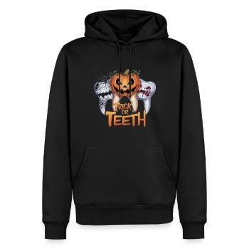 Trick Or Teeth - Halloween Design - Men’s Premium Organic Hoodie - black - Front - Nico (187cm)