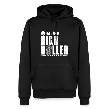 Poker High Roller Abenteuer für Enthusiasten - Männer Premium Bio Hoodie - Schwarz - Vorne - Nico (187cm)