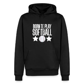 Softball - Männer Premium Bio Hoodie - Schwarz - Vorne - Nico (187cm)