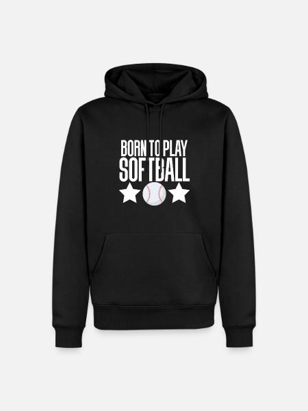 Softball - Men’s Premium Organic Hoodie - black