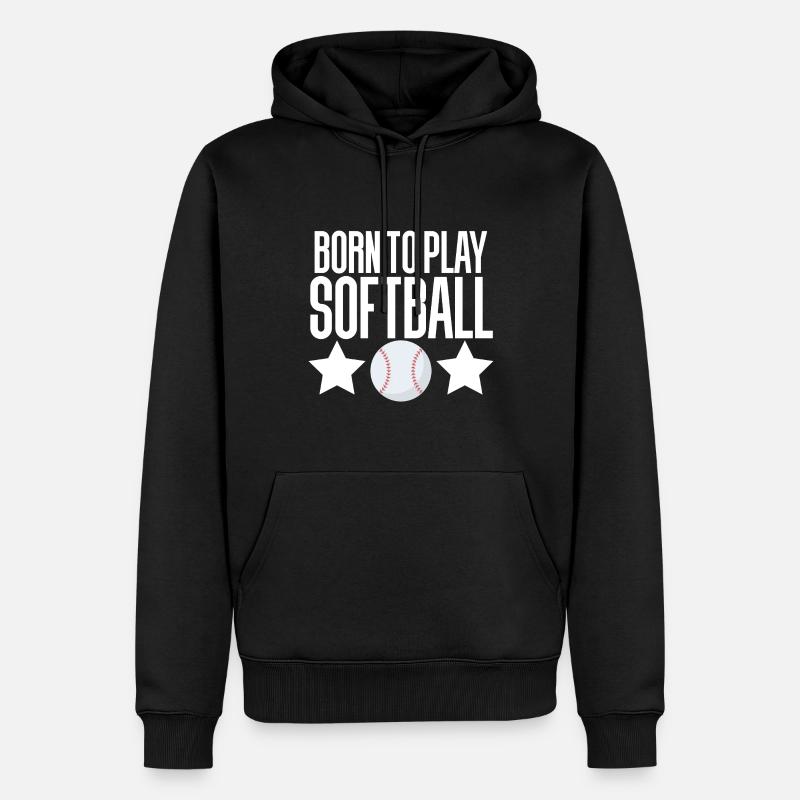 Softball - Männer Premium Bio Hoodie - Schwarz
