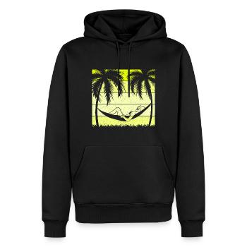 Hängematte Chillen Palmen - Männer Premium Bio Hoodie - Schwarz - Vorne - Nico (187cm)