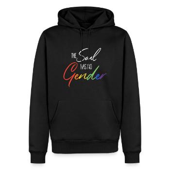 The soul has no gender - LGBTIQ Gay Pride Queer - Männer Premium Bio Hoodie - Schwarz - Vorne - Nico (187cm)