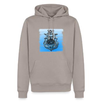 Anchor Design Ship Boat Seafaring Maritime - Men’s Premium Organic Hoodie - taupe - Front - Nico (187cm)