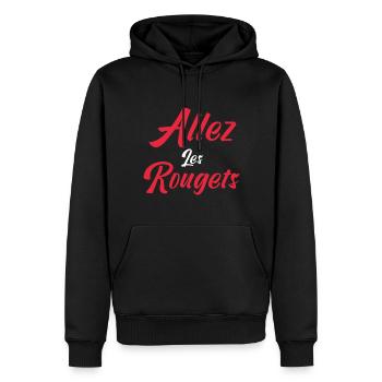 allez les Rougets. Les supporters suisses - Sweat à capuche Premium bio Homme - noir - Devant - Nico (187cm)